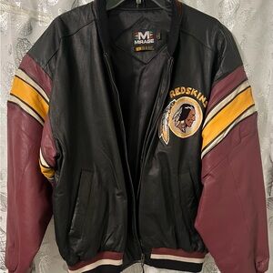 Men’s Vintage Washington Commanders Mirage Leather Coat size Large